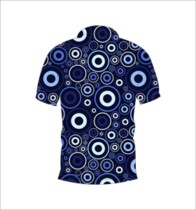 Camisa Polo para Hombre con Patrón Circular Abstracto Azul, Sublimación Personalizada, Manga Corta, Verano, Casual, Transpirable, Ligera, para Golf - Product Image 2