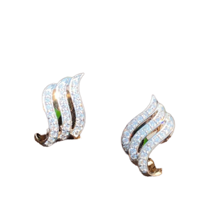 Women's Trendy Custom Flashy Natural Diamond 14K Solid Gold Stud Earrings Luxury Design for Birthday Anniversary Engagement Gift - Product Image 1