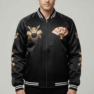 Chaqueta Sukajan Casual Moderna para Hombre, Tela Satinada Suave, Ligera, Elegante y Cómoda, Estilo Urbano - Product Image 1