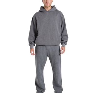 Mens Slate Blue Gray Hoodie Tracksuit <b>Set</b> <b>Matching</b> Sweatpants <b>Jogger</b> Pants Two Piece Casual Sportswear Streetwear Pullover - Product Image 1