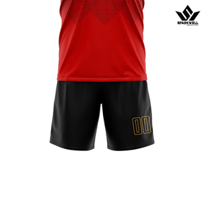 Camiseta de Fútbol SPARKWELL para Hombre, Manga Corta, Sublimada, Roja y Negra, Absorbe la Humedad, Nombre y Número Personalizables, Corte Atlético - Product Image 4
