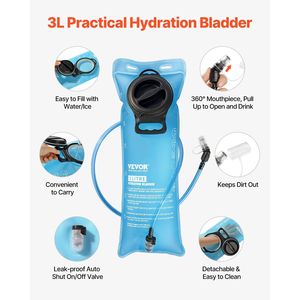 Zaino da uomo 3L TPU per idratazione della vescica in acqua da donna tattico Molle idratazione Pack per escursioni in bicicletta e campeggio - Product Image 2