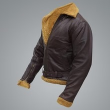 Chaqueta de Aviador de Cuero Premium Unisex, Estilo Vintage, Chaqueta de Piloto con Forro de Borrego, Chaqueta de Vuelo de Primavera, Camuflaje, Formal, Personalizada, Muestra OEM - Product Image 2