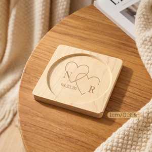 Custom Logo Implant Durable Classic Washable Eco-Friendly <b>Wooden</b> <b>Square</b> Tea Coasters Dining Table Living Room Universal Oversea - Product Image 4