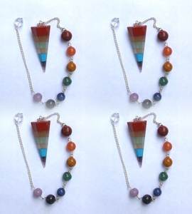 Healing Gemstone Dalmation 6 Faceted Pendulums - Product Image 3