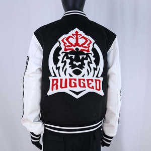 Chaqueta Bomber de Invierno para Hombre, Estilo Universitario, Mangas de Cuero Vacuno, Bordado Chenille, Chaqueta Letterman de Club - Product Image 6