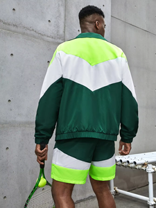 Custom Mens Clothing Short and Jacket Jogger Set Two Piece Zipper Track Suit Polyester <b>Windbreaker</b> Tracksuit Short Set oem - Product Image 6