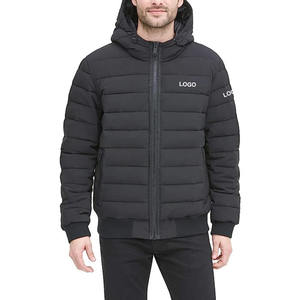 Veste d'automne matelassée et rembourrée pour homme, haute qualité, à capuche, personnalisée, chaude et épaisse, pour l'extérieur, avec empiècements contrastants sur le devant - Product Image 1