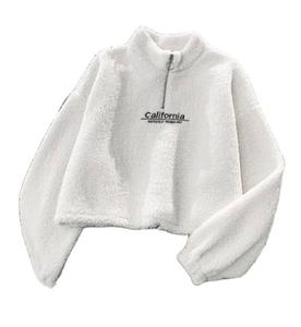 Automne hiver Slim Fit femmes doux col roulé tricoté pull à capuche nouveau Design col haut couleur unie Zip pull imprimé - Product Image 2