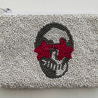 Dompet Manik-manik Magnetik Lipat Tahan Lama untuk Liburan, Dompet Koin Perjalanan Buatan Tangan, Tas Mini Wanita, Hadiah, Sutra Katun Portabel