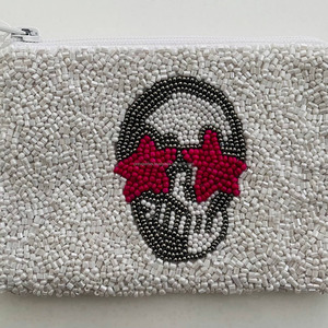 Vacation Durable Foldable Magnetic Beaded Pouch Travel Coin Purse Handmade Women's Clutch Mini <b>Bag</b> <b>Gift</b> Silk Cotton Lining 1L - Product Image 4