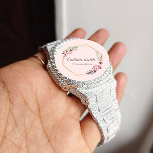 Reloj de Hombre Personalizado, Estilo Hip Hop, de Acero Inoxidable con Diamantes Incrustados, VVS Moissanite, Diseño Moderno - Product Image 3