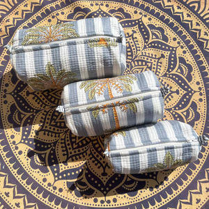 Ensemble polyvalent de 3 pièces : Trousse de toilette matelassée avec fermeture éclair et motif floral, sac multi-usages, sac de voyage pour usage quotidien - Product Image 1