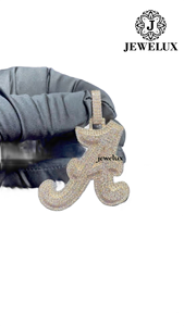 Pendentif lettre A en argent 925 plaqué or 18 carats JEWELUX avec micro-incrustation de strass en cristal, charme thématique, style unisexe de luxe - Product Image 5