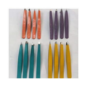 Juego de 4 Pinzas para Cejas de Acero Inoxidable, Pegatinas para Cejas, Pegatinas para Párpados Dobles, Pinzas con Estuche, Juego de Herramientas de Maquillaje - Product Image 1
