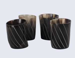 Vaso de chupito de cuerno natural de ágata con diseño antiguo, hecho a mano, de calidad de exportación, para beber, para bar. - Product Image 5