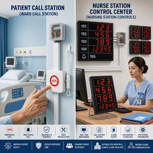 Smart Nurse Call System with SOS Button & <b>Corridor</b> Indicator <b>Light</b> – Hospital Safety Solution with Free SCADA Software - Product Image 1
