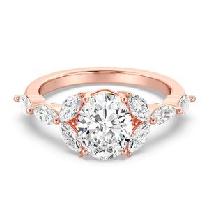 Anillo de compromiso solitario ovalado de 2 quilates con diamante marquesa - Product Image 5