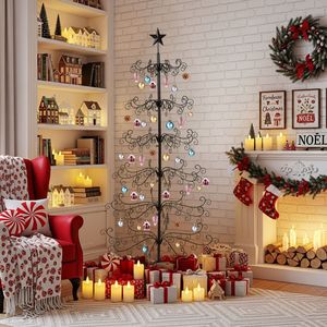 Supporto per Albero di Natale in Ferro Battuto da 1,8 m, per Interni ed Esterni, Espositore in Metallo per Ornamenti, Decorazione per Feste e Casa con Funzione di Appendimento - Product Image 5