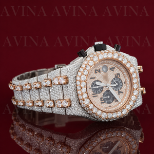 Reloj Cronógrafo de Lujo con Moissanita para Hombre, Color D, Claridad VVS, Movimiento Automático, Pasa el Test de Diamantes, Correa de Muñeca con Incrustaciones - Product Image 2