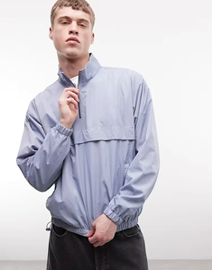 Men's Quarter-Zip <b>Racer</b> <b>Jacket</b> Solid Color Windproof Sporty Casual Spring Polyester Material Loose Fit Regular Sleeve - Product Image 6