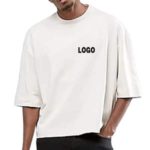 T-shirt Homme Décontracté 100% Coton Toile Respirant Coupe Ample Imprimé Personnalisé Vente en Gros Grammage Lourd Durable Surdimensionné OEM - Product Image 5