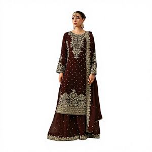 Salwar Kameez Tradicional Festivo para Mujer, con Trabajo de Codificación en Georgette, Secado Rápido, Corte Regular, para Fiestas en Todas las Estaciones - Product Image 1