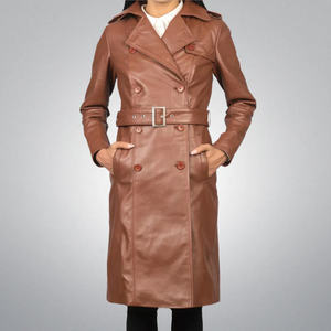 แจ็คเก็ตหนังแกะสีน้ำตาลแท้รุ่นใหม่ล่าสุด ระบายอากาศได้ดี สำหรับผู้หญิง คุณภาพสูง - Product Image 3