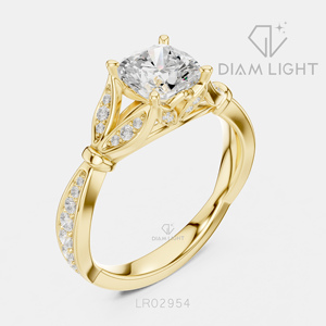 Bague de fiançailles fantaisie en or blanc 14 carats avec diamant de laboratoire taille coussin 1,27 carat, couleur F+, clarté VS+, certifiée IGI, idéale pour un cadeau - Product Image 6