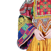 Robes de mariée afghanes Kuchi pour femmes, modernes, ethniques, tribales, traditionnelles, brodées, en dentelle, avec appliques et volants faits à la main