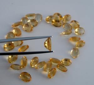 พลอยซิทรินธรรมชาติทรงรี ขนาด 9 x 7 มม. รับรองโดยบุคคลที่สาม สำหรับทำเครื่องประดับสีเขียว - Product Image 2