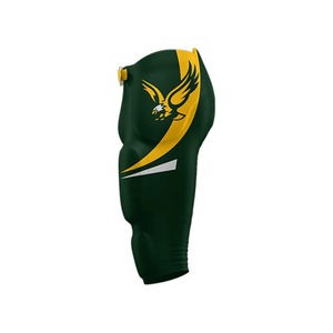 Pantalon de football rembourré vert pour homme avec motif d'aigle jaune et fermeture à boucle pour adultes, vêtements de sport toutes saisons - Product Image 3