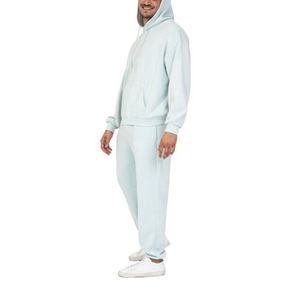 Ensemble de survêtement décontracté bleu clair à capuche pour homme, avec sweat-shirt et pantalon de couleur unie, manches longues, poches latérales et cordon de serrage - Product Image 6