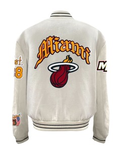Veste universitaire en laine style Old English des Miami Heat - Product Image 2