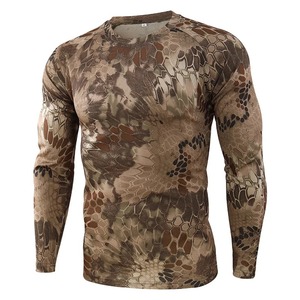 เสื้อยืดแขนยาวลายพรางแบบกำหนดเองสำหรับผู้ชาย แห้งเร็ว รุ่นใหม่สำหรับฤดูใบไม้ร่วง เสื้อสำหรับกิจกรรมกลางแจ้ง กีฬา เดินทาง ฝึกยุทธวิธี ล่าสัตว์ - Product Image 6