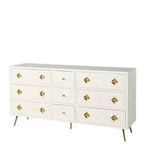 Cajón con Incrustaciones de Hueso de ILAHI, Diseño Moderno con Detalles de Ágata, Mueble Portátil para el Hogar - Product Image 1