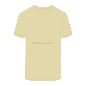 <b>Men</b> Yellow 100% Luxury Organic Cotton <b>V</b> <b>Neck</b> <b>T</b> <b>Shirt</b> Pre Shrunk Premium Short Sleeve Breathable Fit Tee - Product Image 3