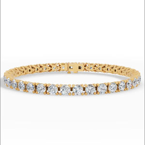 Bracelet tennis allongé à quatre griffes avec diamants de laboratoire ronds 12 carats en or 18 carats – Vente en gros, Fabricant et Fournisseur de Bijoux Fins OEM - Product Image 1