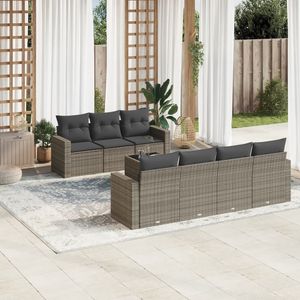 Ensemble de canapés de jardin en polyrotin gris avec structure en acier thermolaqué et verre trempé, meubles durables et élégants - Product Image 1