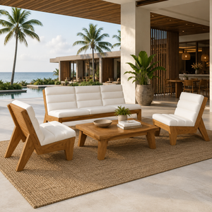 Juego de Sofás de Madera de Teca Sólida de Lujo para Exteriores, Muebles Modernos para Patio, Jardín, Villa, Resort, Hotel, Fabricante de Muebles para Salón - Product Image 2
