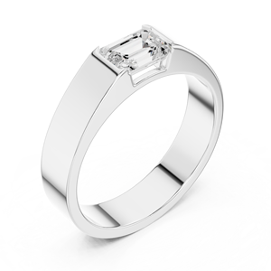 Anillo de boda para hombre con diamante creado en laboratorio, diseño solitario ancho y llamativo, joyería de diamantes - Product Image 4