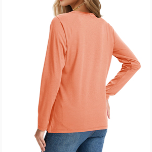 Tendance du moment 2026 : T-shirt à manches longues pour femme, taille personnalisée, en mélange de coton, prix d'usine, vêtements de course, vêtements de jogging - Product Image 2