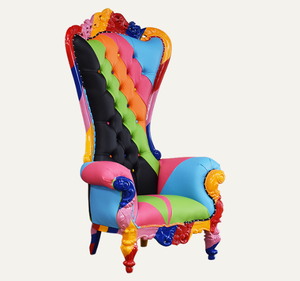Chaise Trône en Bois d'Acajou Arc-en-ciel Sculptée à la Main - Mobilier Classique Commercial - Product Image 2