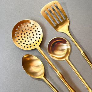 preparing and <b>serving</b> meals brass <b>spoon</b> for <b>serving</b> beverages and soups brass <b>spoon</b> for kitchen by perfect enterprises - Product Image 2