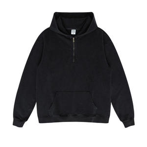 Sweat-shirt à capuche unisexe éco-responsable et respirant à fermeture éclair quart de tour pour homme, en coton durable à séchage rapide, coupe ample, idéal pour la gym - Product Image 3