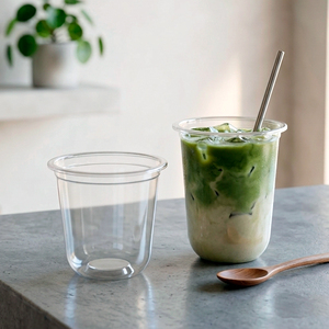 Gobelets en plastique transparent jetables QUANG QUAN de 16 oz à paroi simple pour café, thé, jus, boissons, avec couvercles de 95 mm - Product Image 1