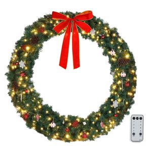 Ghirlanda natalizia in PVC con 150 luci, 48 pollici, per giardini e decorazioni - Verde - Product Image 1