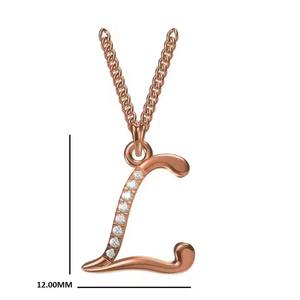 Collar con Colgante de Letra en Oro Rosa de 18K, Elegante Amuleto con Letra L para Mujer, Idea de Regalo Perfecta, Venta al Por Mayor - Product Image 3