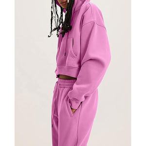 Conjuntos de Sudadera con Capucha y Pantalones Deportivos de Felpa Francesa Desgastada de Alta Calidad para Mujer, Estampado Puff, Transpirable, de Algodón, Personalizado - Product Image 3