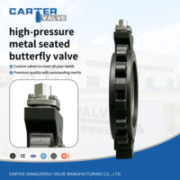 Válvula de Mariposa de Alta Presión con Asiento Metálico WCB A105 de Acero Dúplex, Tipo Wafer, con Brida RF y Triple Offset, Neumática, para Vapor y Gas, API609